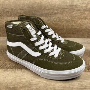 VANS Crockett High Dark Olive Skate Shoes Men's Size 6.5 Women's Size 8 NEW